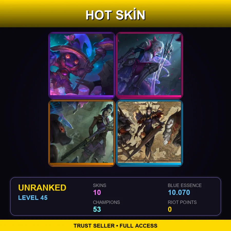 LAS | Lv45 | Unranked | 10 Skin | 53 Champ — Glacial Malphite