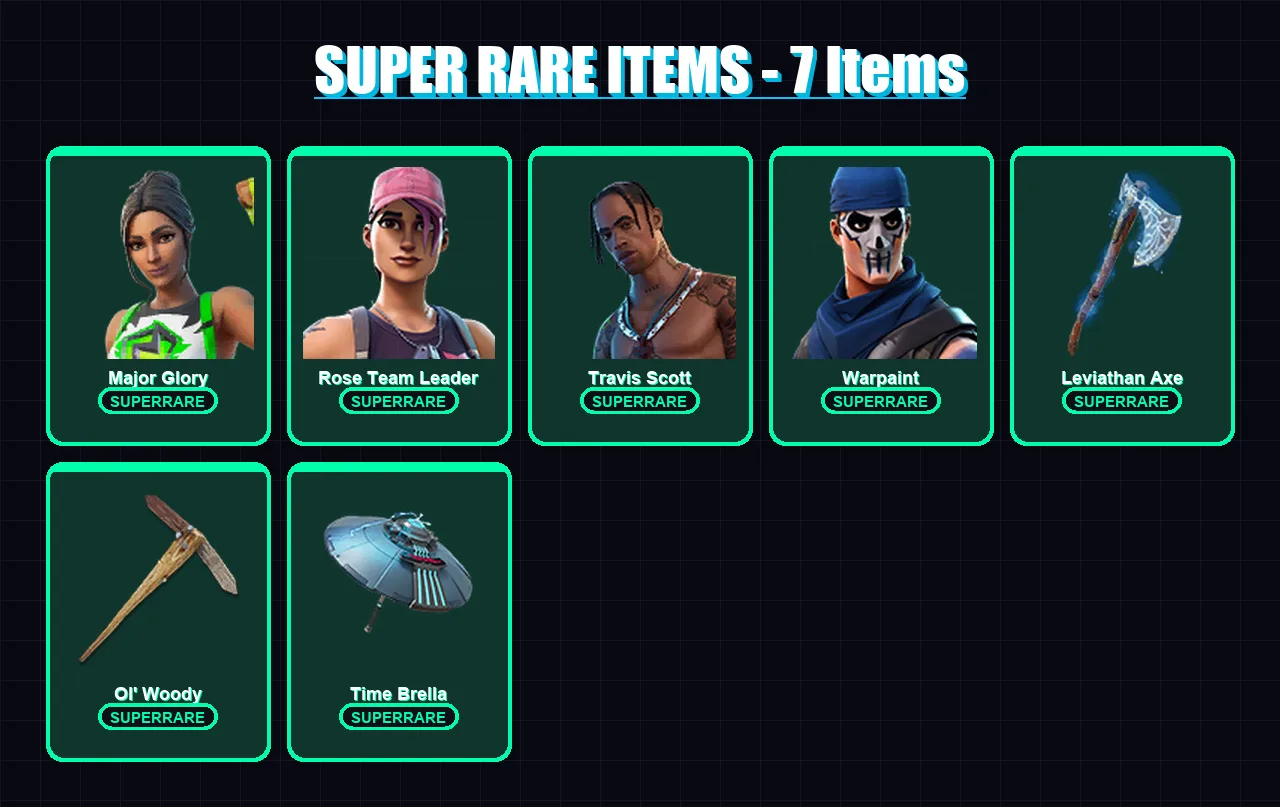 [PC/PSN] | Major Glory | Rose Team Leader | Travis Scott | Warpaint | Frozen Red Knight | 276 skin | 272 pickaxe | 243 emote | 207 glider | Lv3685 — Fortnite account