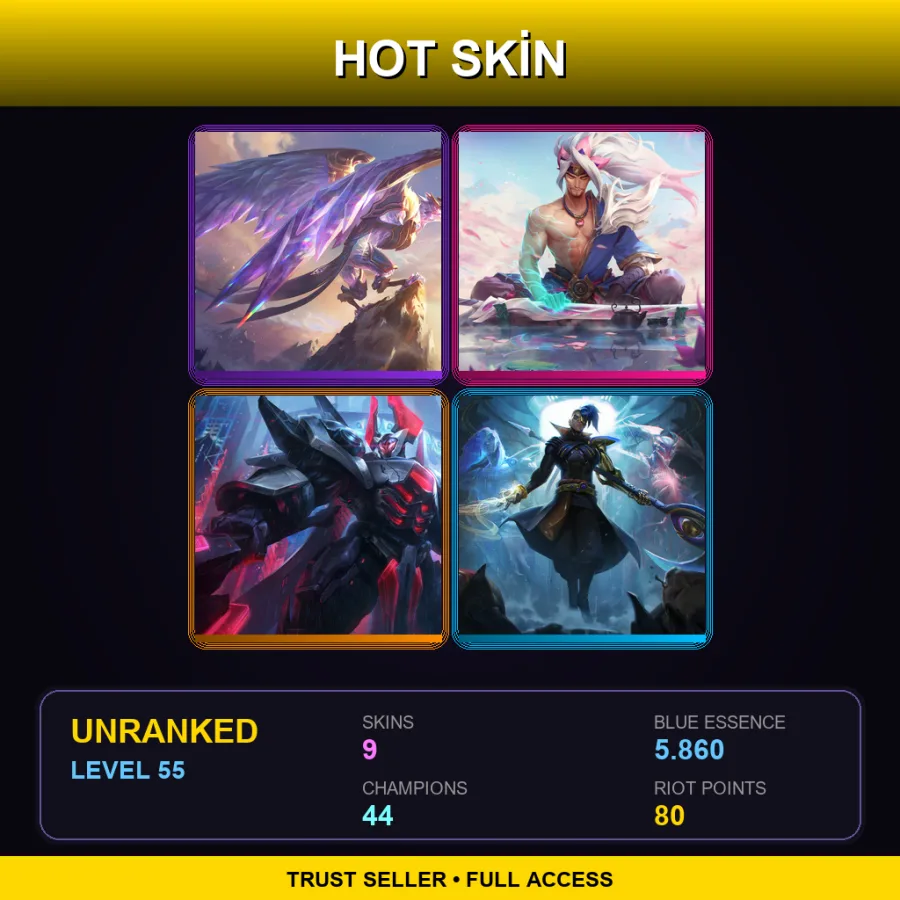 BR | Lv55 | Unranked | 9 Skin | 44 Champ