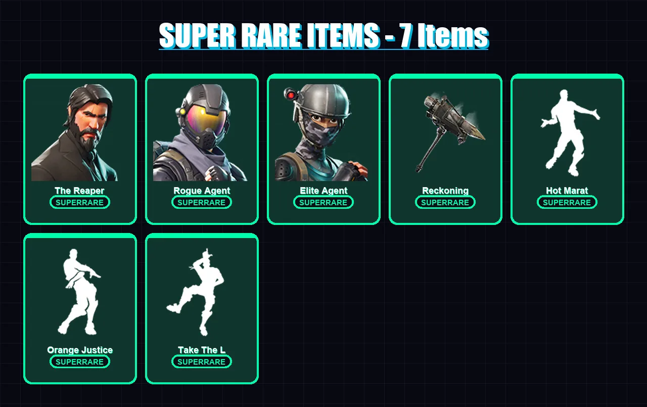 [PC/XBOX/PSN] | The Reaper | Rogue Agent | Elite Agent | Dark Voyager | Ragnarok | 47 skin | 26 pickaxe | 47 emote | 34 glider | Lv544