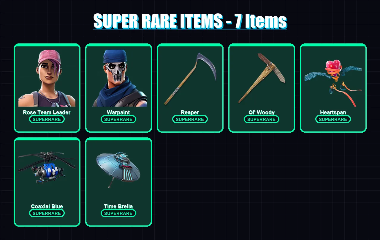[PC] | Rose Team Leader | Warpaint | Singularity | The Prisoner | Galaxy Scout | 116 skin | 122 pickaxe | 94 emote | 115 glider | Lv1374