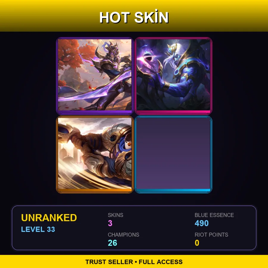 EUW | Lv33 | Unranked | 3 Skin | 26 Champ — Garen Skin 43