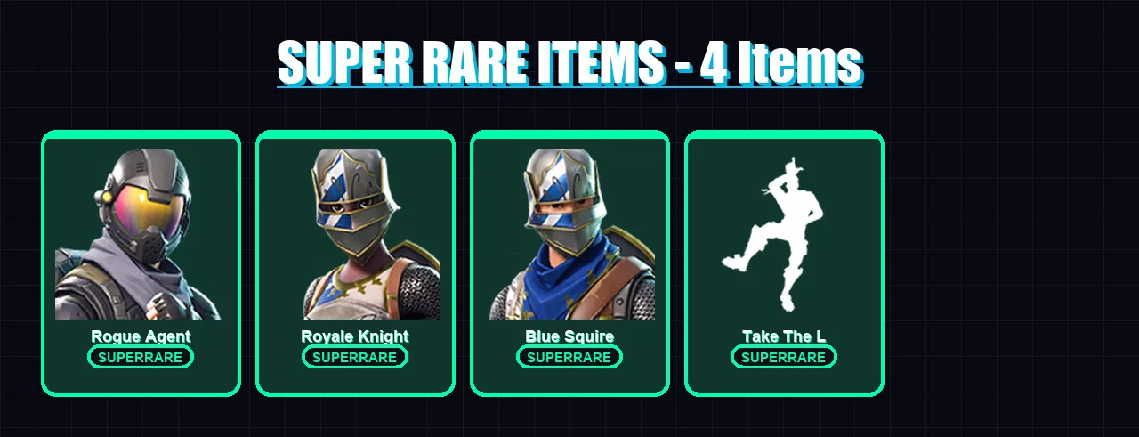 [PC/XBOX/PSN] | Rogue Agent | Royale Knight | Blue Squire | Rust Lord | Mission Specialist | 6 skin | 4 pickaxe | 9 emote | 7 glider | Lv110