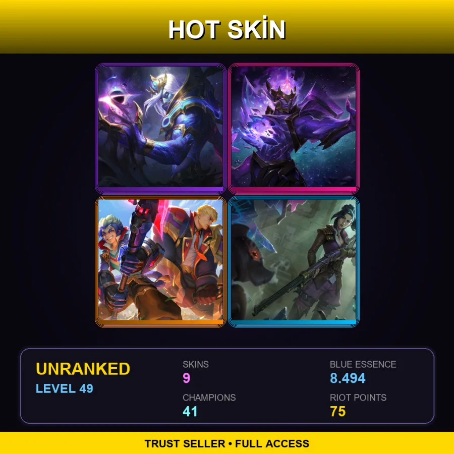 EUW | Lv49 | Unranked | 9 Skin | 41 Champ