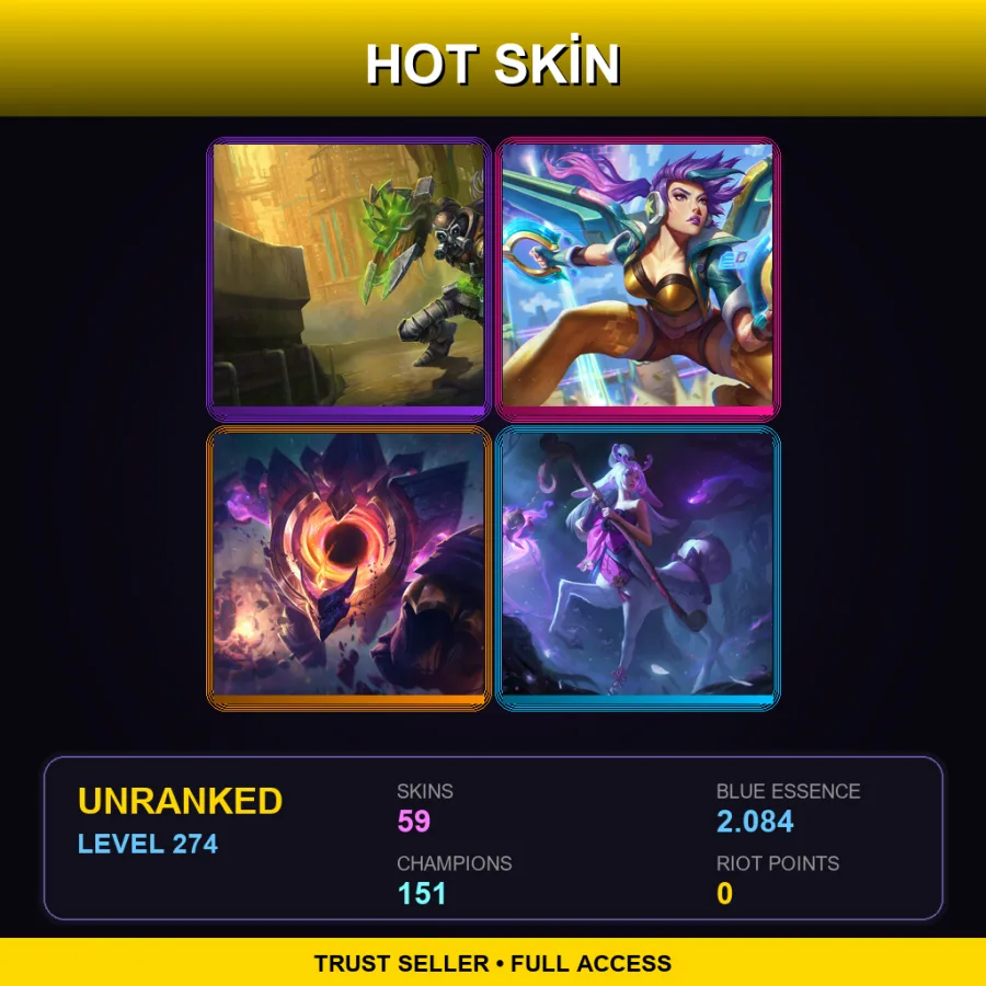 JP | Lv274 | Unranked | 59 Skin | 151 Champ