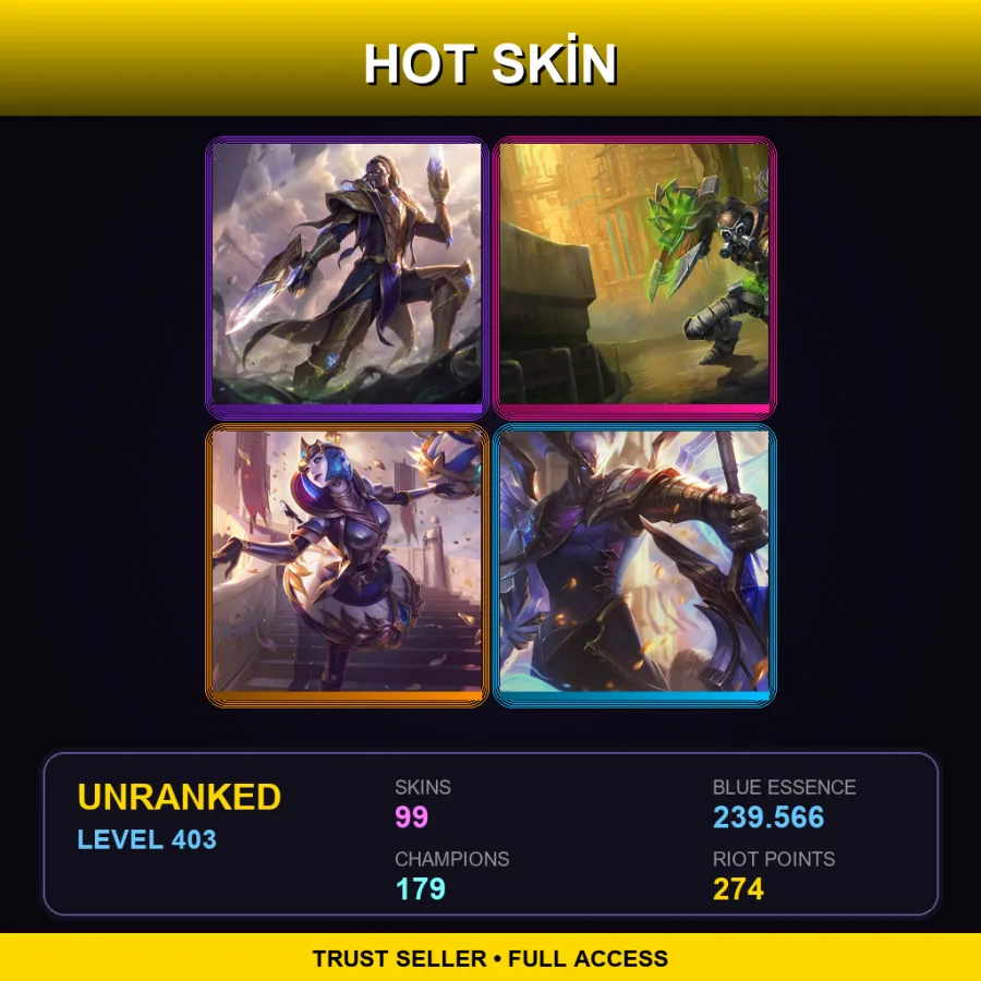 LAN | Lv403 | Unranked | 99 Skin | 179 Champ — Hextech Singed