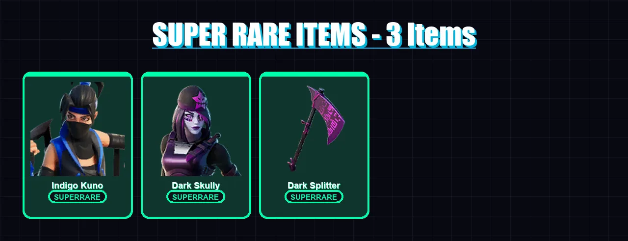 [PC/XBOX/PSN] | Indigo Kuno | Dark Skully | Snap | Evie | Explorer Emilie | 6 skin | 12 pickaxe | 6 emote | 9 glider | Lv94