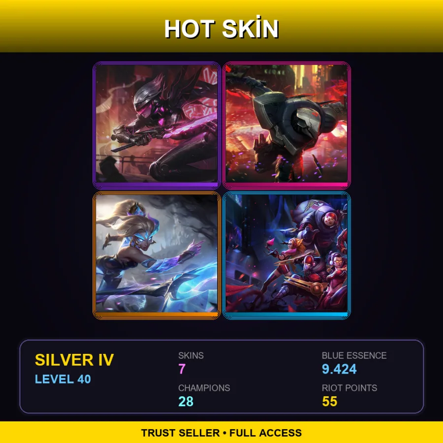 EUW | Lv40 | Silver IV | 7 Skin | 28 Champ