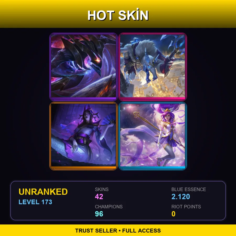 LAN | Lv173 | Unranked | 42 Skin | 96 Champ