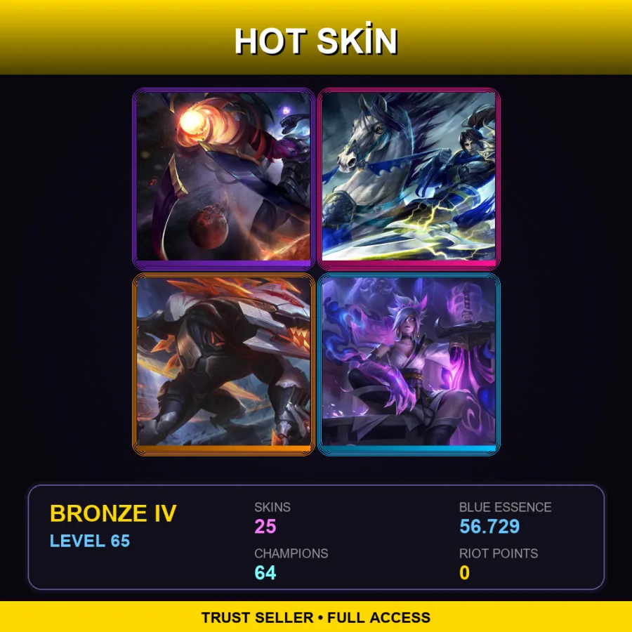 VN | Lv65 | Bronze IV | 25 Skin | 64 Champ
