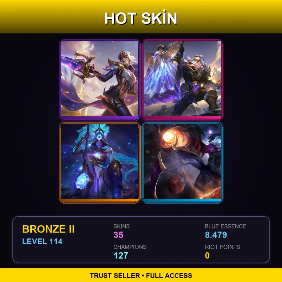 LAS | Lv114 | Bronze II | 35 Skin | 127 Champ — LoL account