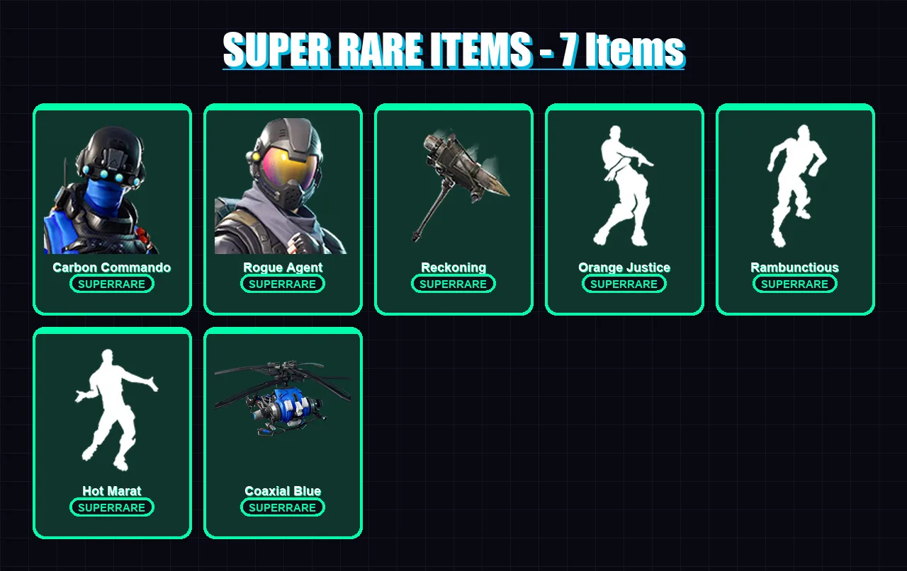 [PS4/PS5/XBOX/PC] | Carbon Commando | Rogue Agent | Lynx | Chomp Sr. | Blackheart | 56 skin | 65 pickaxe | 68 emote | 66 glider | Lv844 — Fortnite account