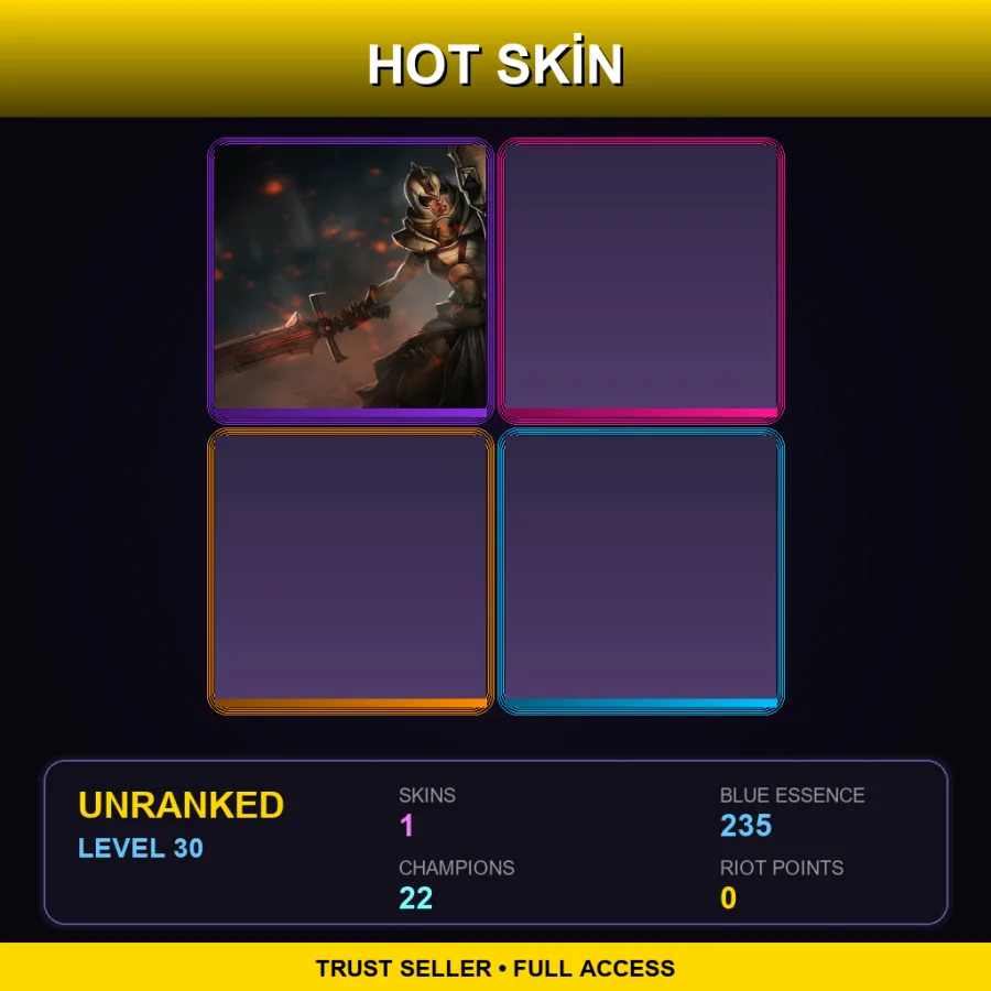 EUW | Lv30 | Unranked | 1 Skin | 22 Champ — LoL account