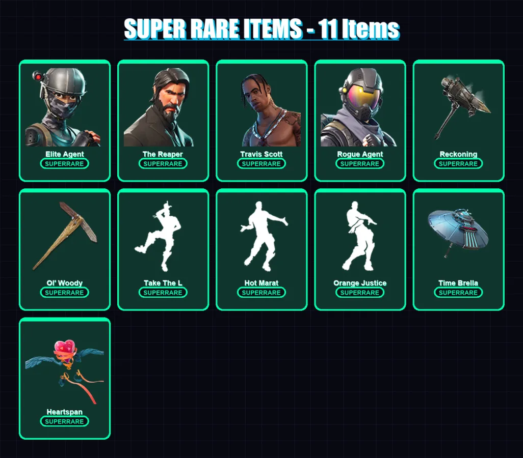 [PS4/PS5/PC] | Elite Agent | The Reaper | Travis Scott | Rogue Agent | The Scientist | 86 skin | 86 pickaxe | 86 emote | 88 glider | Lv1139