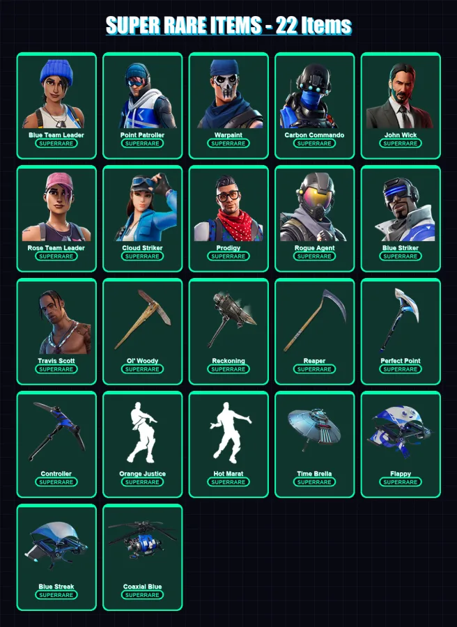 [PS4/PS5/XBOX/PC] | Blue Team Leader | Point Patroller | Warpaint | 232 skin | Lv1802 — Fortnite account