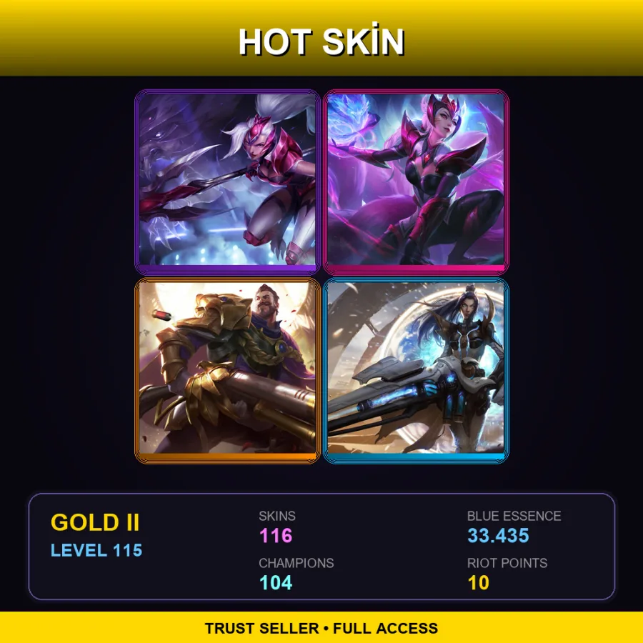 LAN | Lv115 | Gold II | 116 Skin | 104 Champ