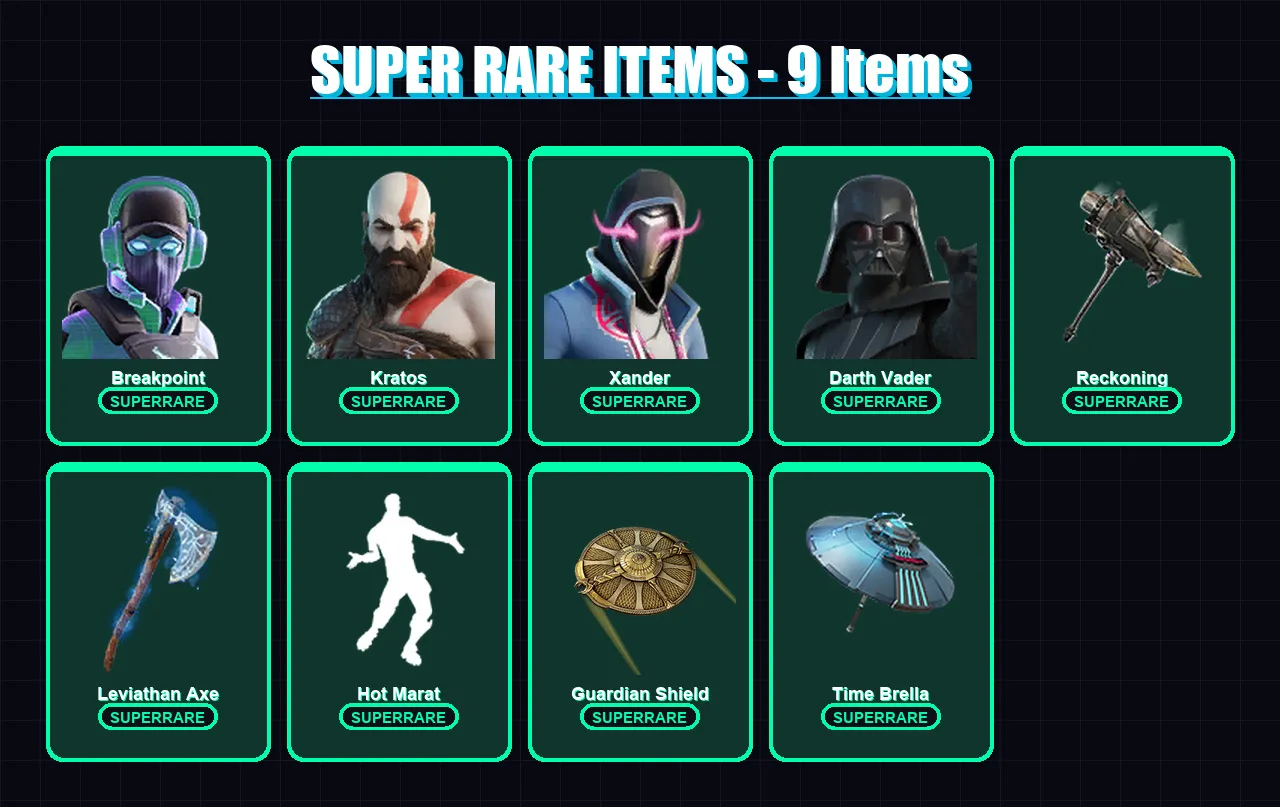 [PC/XBOX/PSN] | Breakpoint | Kratos | Xander | Darth Vader | Predator | 135 skin | 141 pickaxe | 101 emote | 115 glider | Lv1956 — Fortnite account