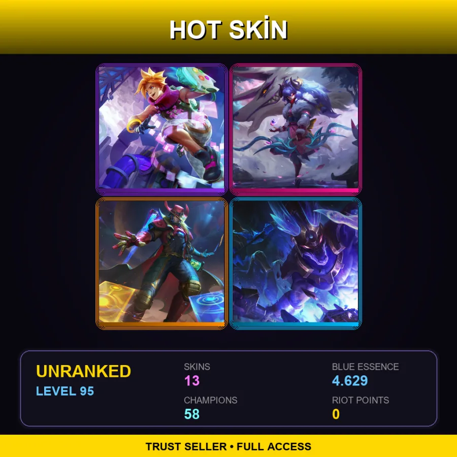 EUNE | Lv95 | Unranked | 13 Skin | 58 Champ