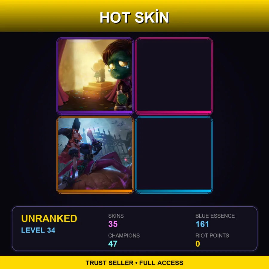 LAN | Lv34 | Unranked | 35 Skin | 47 Champ