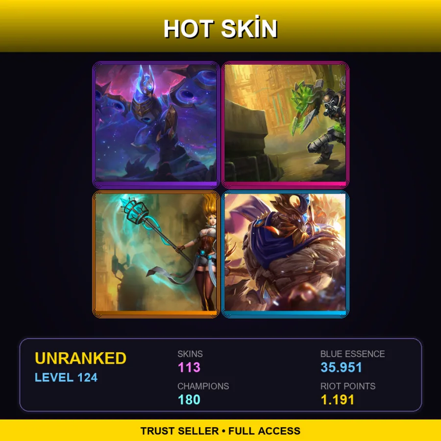 BR | Lv124 | Unranked | 113 Skin | 180 Champ