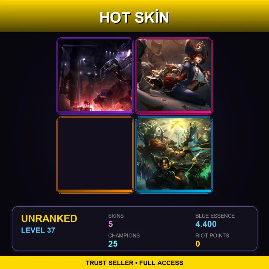 EUW | Lv37 | Unranked | 5 Skin | 25 Champ