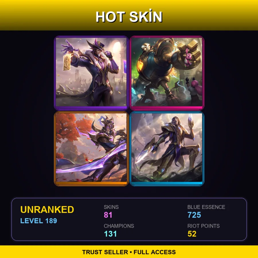 BR | Lv189 | Unranked | 81 Skin | 131 Champ