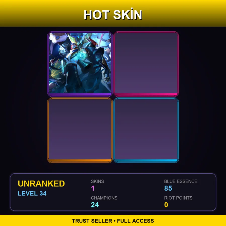 NA | Lv34 | Unranked | 1 Skin | 24 Champ