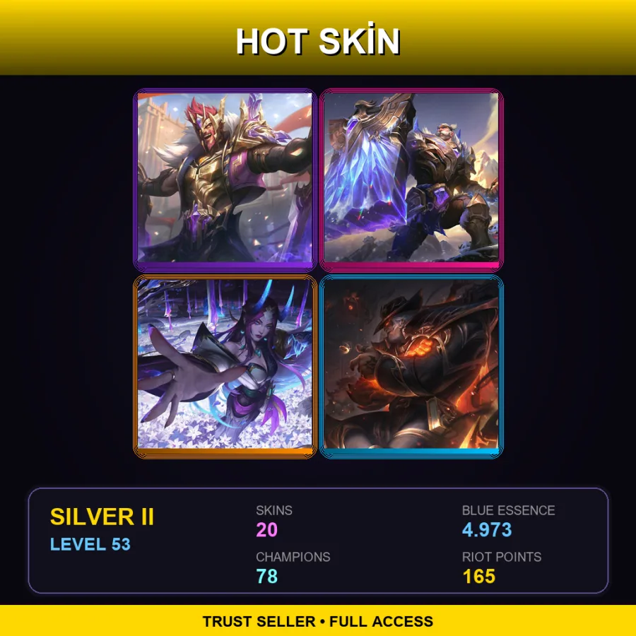 BR | Lv53 | Silver II | 20 Skin | 78 Champ — LoL account