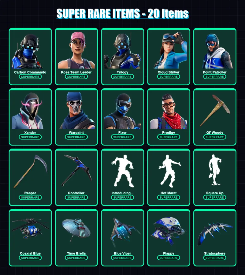 [PS4/PS5/XBOX/PC] | Carbon Commando | Rose Team Leader | Trilogy | 144 skin | Lv1455 — Fortnite account