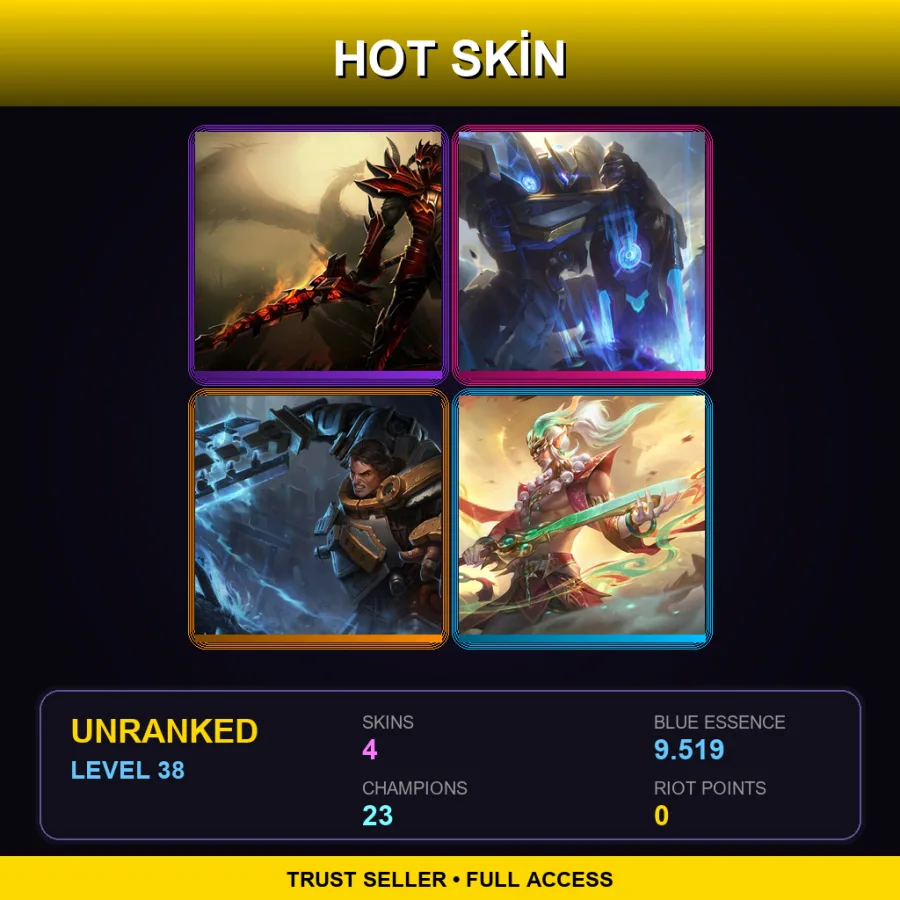 ME | Lv38 | Unranked | 4 Skin | 23 Champ — Dragonslayer Jarvan Iv