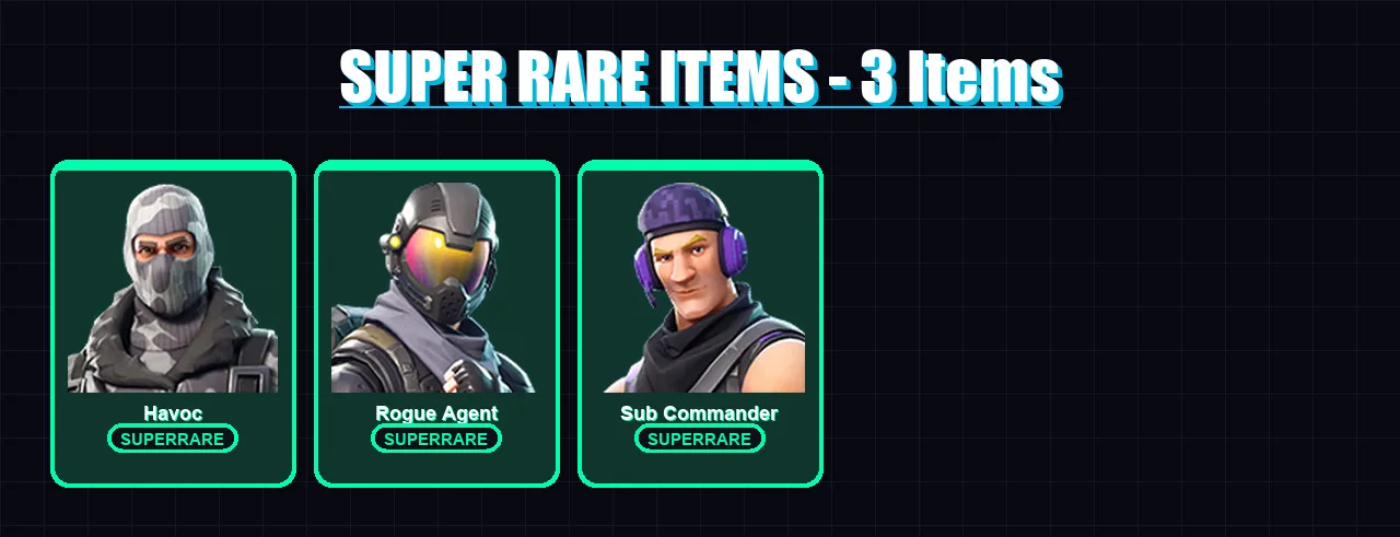 [PC/XBOX/PSN] | Havoc | Rogue Agent | Sub Commander | Tsuki 2.0 | Hairpin | 6 skin | 21 pickaxe | 17 emote | 22 glider | Lv379
