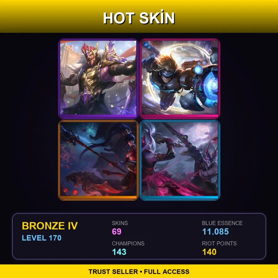 VN | Lv170 | Bronze IV | 69 Skin | 143 Champ