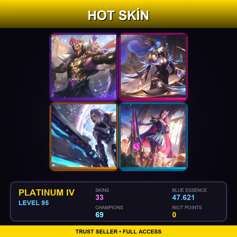 LAS | Lv95 | Platinum IV | 33 Skin | 69 Champ
