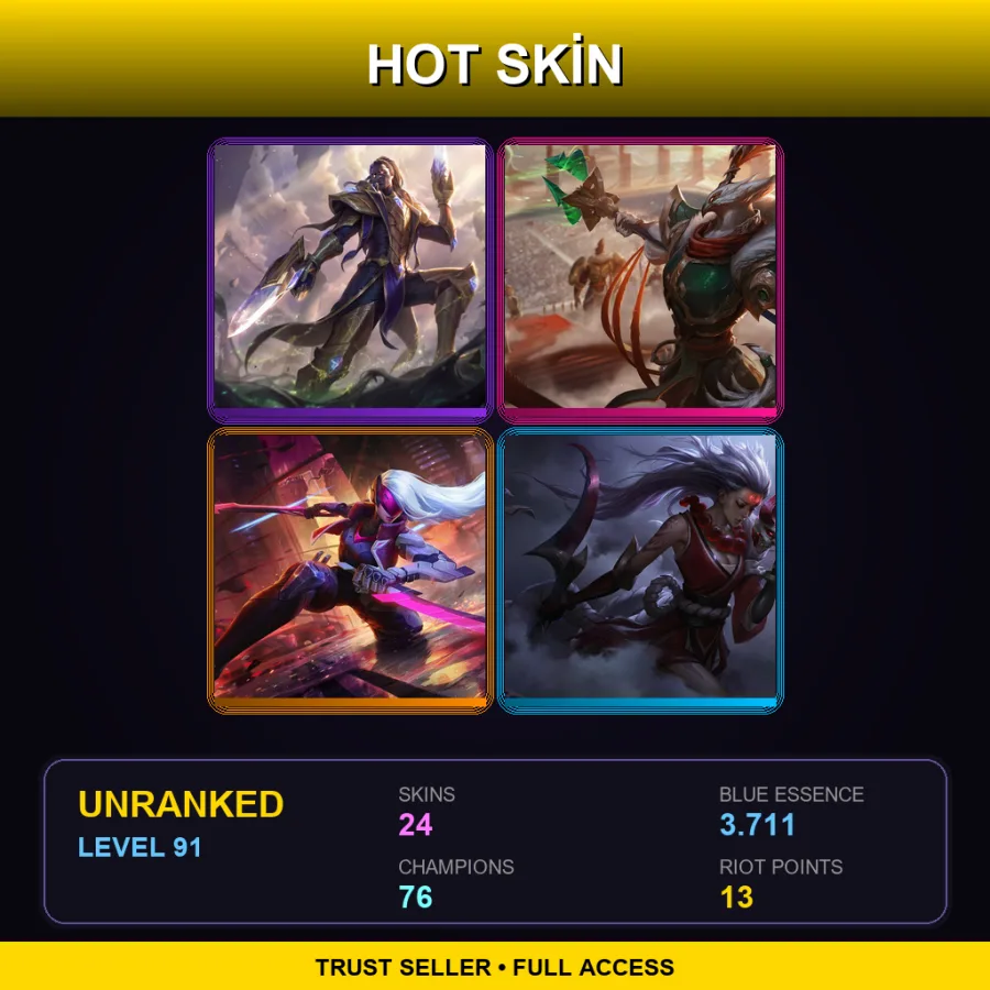 EUNE | Lv91 | Unranked | 24 Skin | 76 Champ