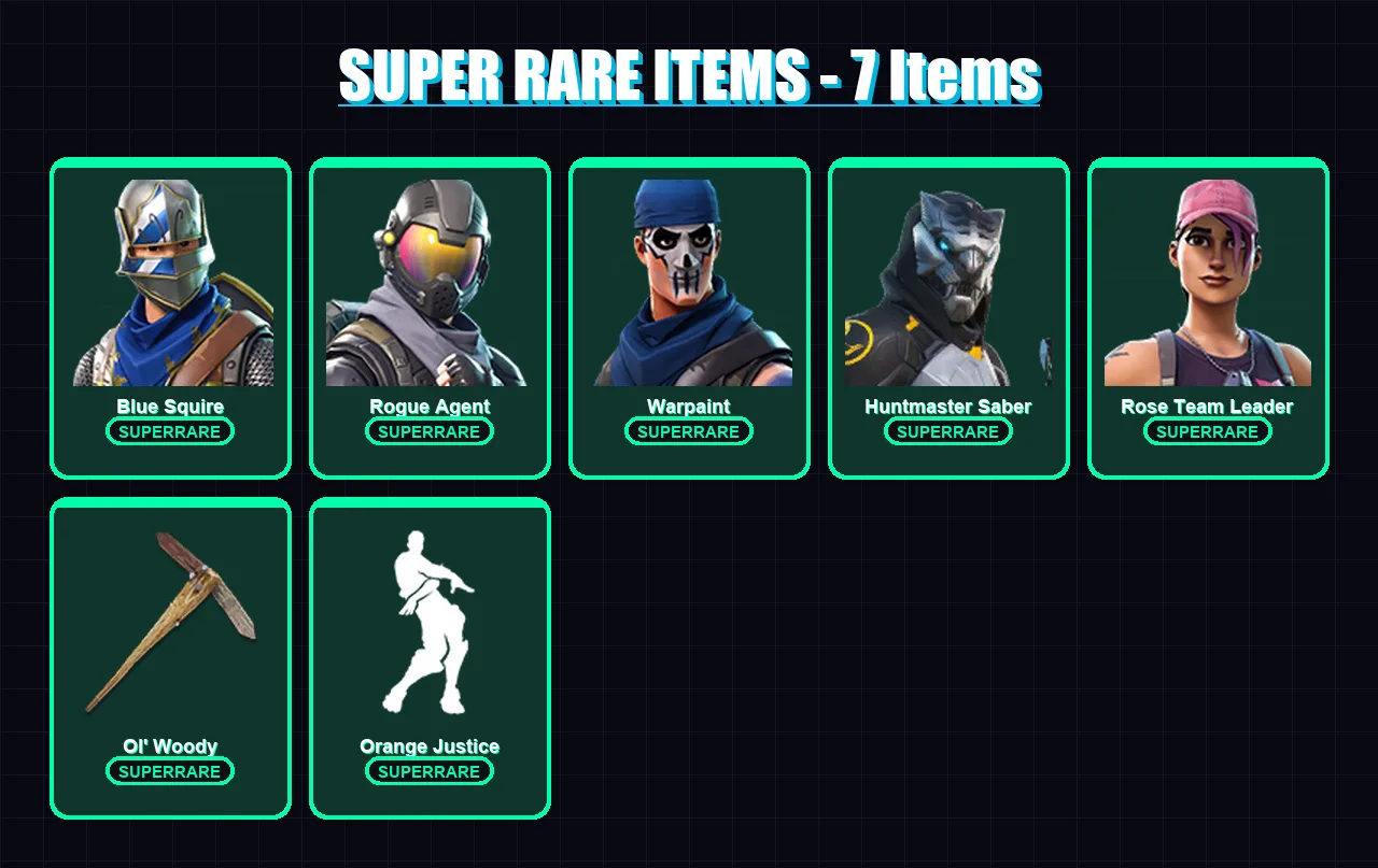 [PC] | Blue Squire | Rogue Agent | Warpaint | Huntmaster Saber | Rose Team Leader | 22 skin | 17 pickaxe | 16 emote | 21 glider | Lv295