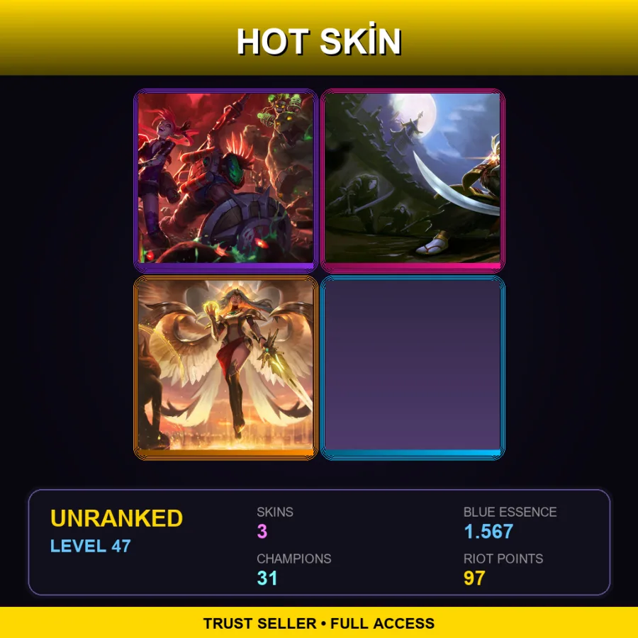 SG | Lv47 | Unranked | 3 Skin | 31 Champ