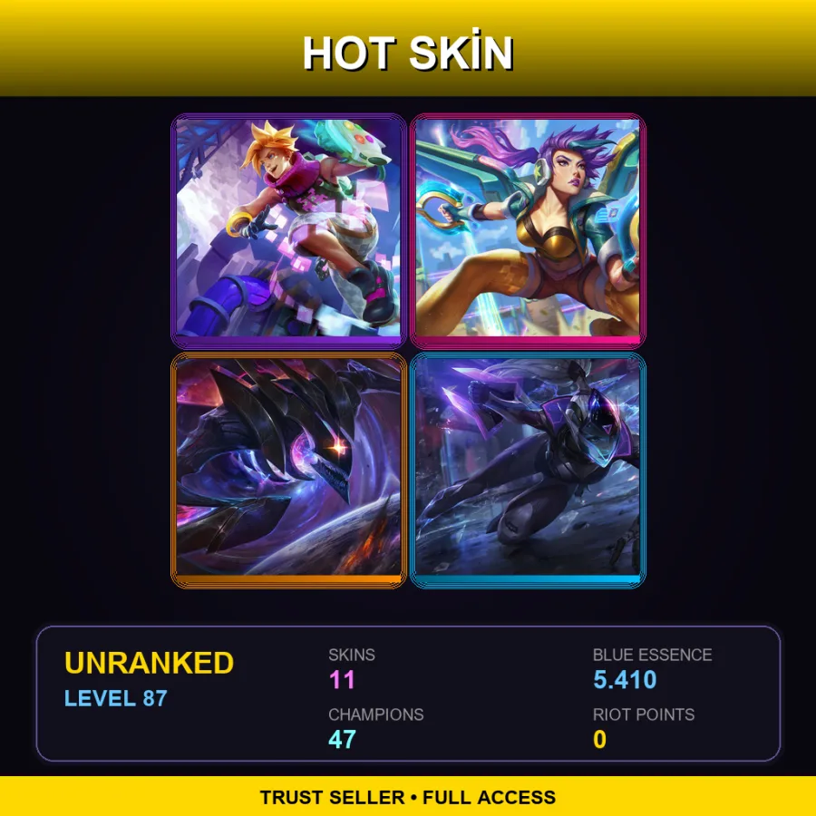 EUW | Arcade Ezreal | Arcade Kai'Sa | Dark Star Kha'Zix | PROJECT: Vayne | 11 Skin | 47 Champ | Lv87