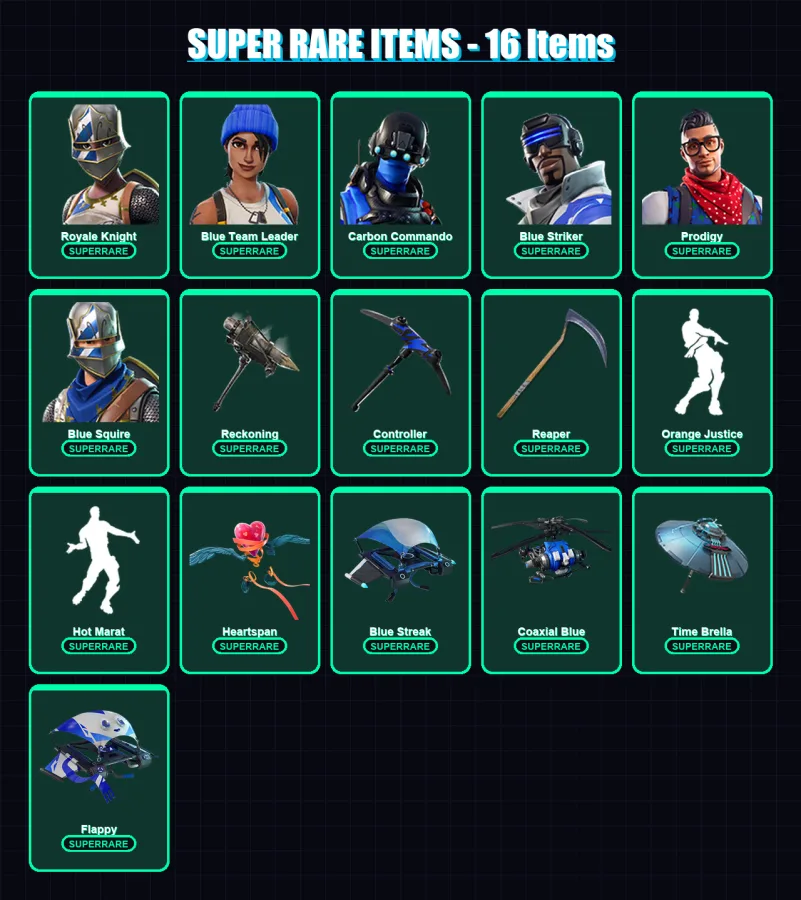 [PS4/PS5/XBOX/PC] | Royale Knight | Blue Team Leader | Carbon Commando | 87 skin | Lv1875