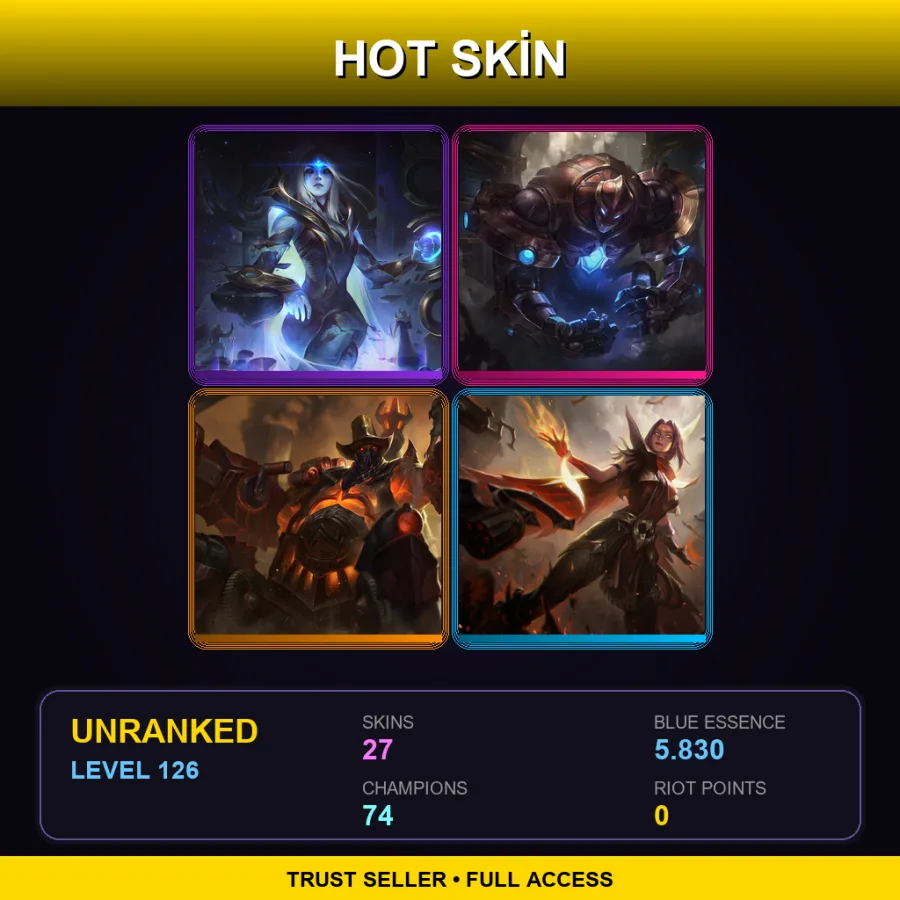 LAN | Lv126 | Unranked | 27 Skin | 74 Champ