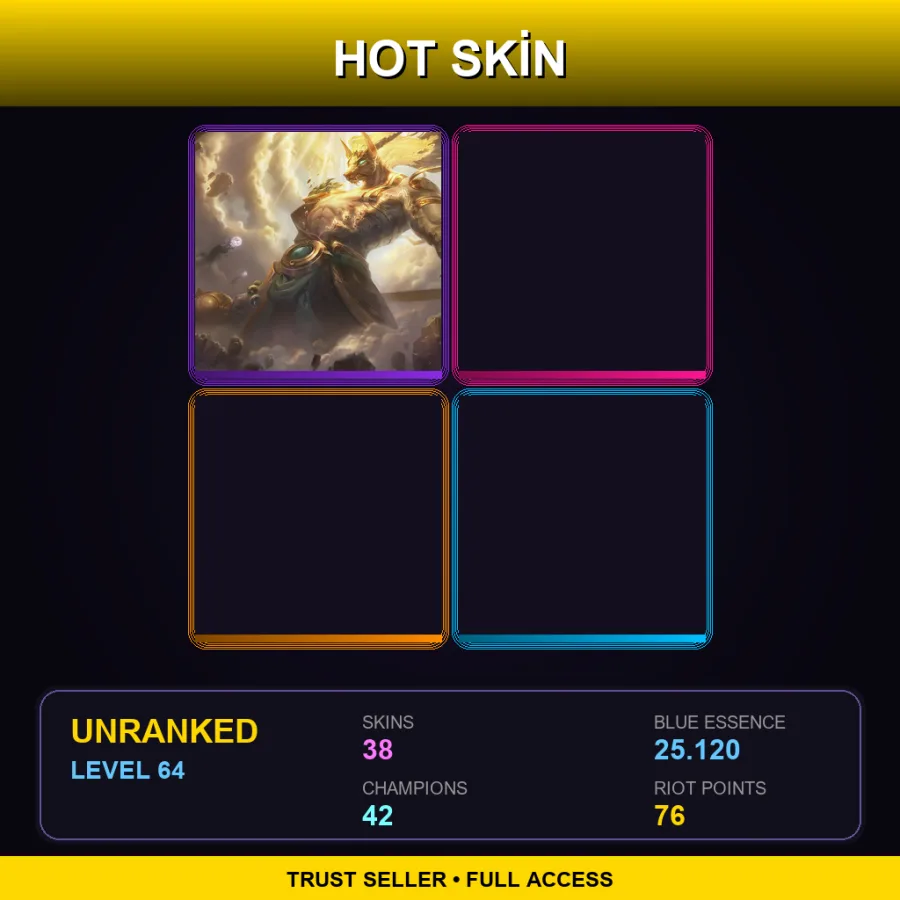 EUW | Lv64 | Unranked | 38 Skin | 42 Champ