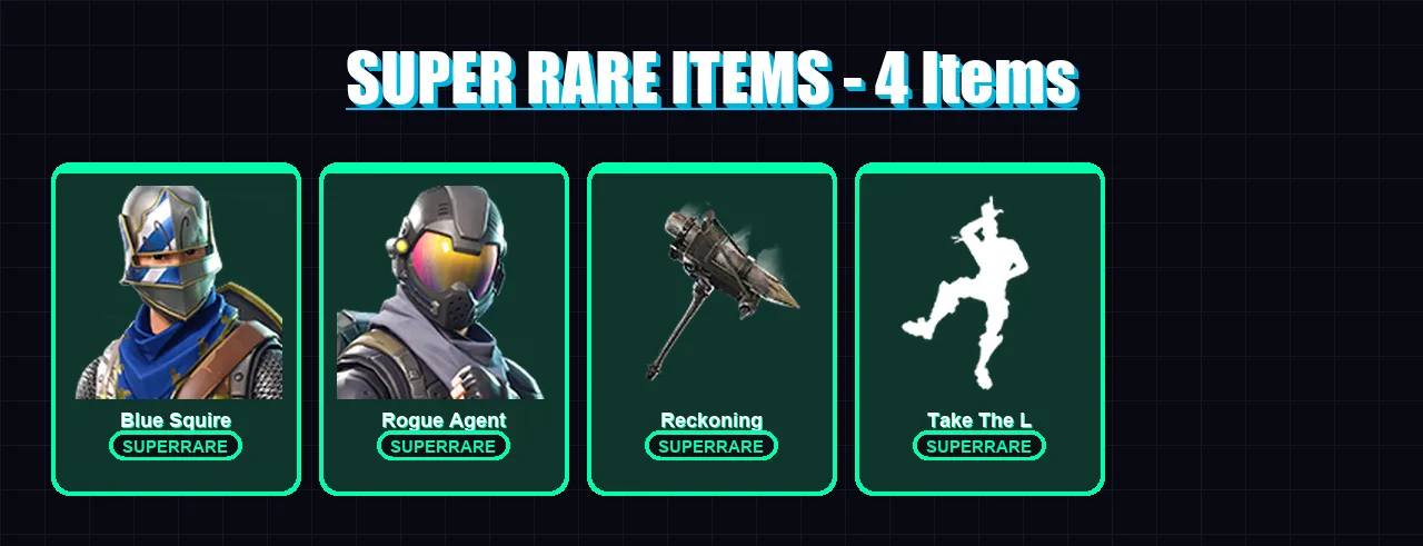 [PC] | Blue Squire | Rogue Agent | Dark Voyager | Carbide | Leviathan | 13 skin | 8 pickaxe | 11 emote | 8 glider | Lv122