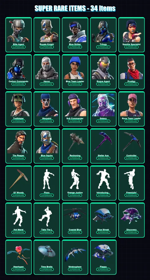 [PS4/PS5/XBOX/PC] | Elite Agent | Royale Knight | Blue Striker | 179 skin | Lv2441