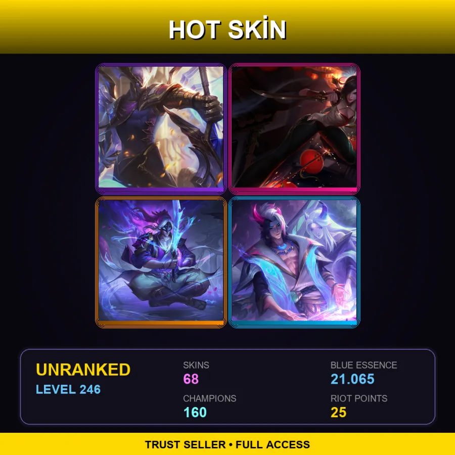 SG | Lv246 | Unranked | 68 Skin | 160 Champ — Sentinel Vayne
