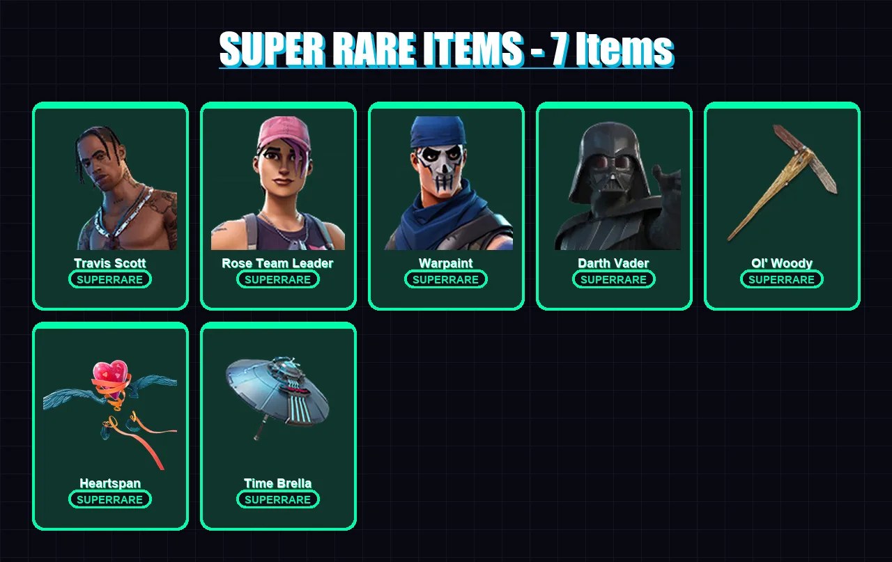 [PC/XBOX/PSN] | Travis Scott | Rose Team Leader | Warpaint | Darth Vader | Twyn | 136 skin | 130 pickaxe | 107 emote | 128 glider | Lv1801 — Fortnite account