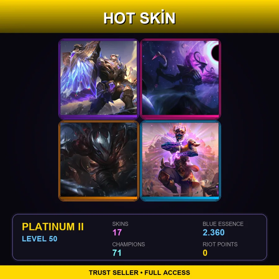 TR | Lv50 | Platinum II | 17 Skin | 71 Champ