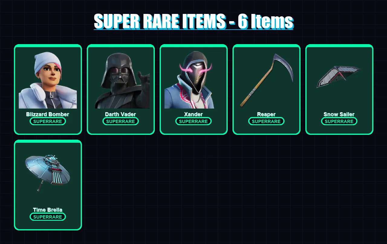 [PC] | Blizzard Bomber | Darth Vader | Xander | The Origin | Snap | 112 skin | 195 pickaxe | 118 emote | 147 glider | Lv3436