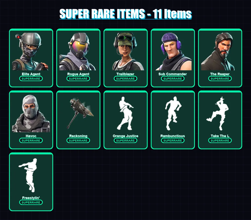 [PC/PSN] | Elite Agent | Rogue Agent | Trailblazer | Sub Commander | The Reaper | 30 skin | 32 pickaxe | 31 emote | 31 glider | Lv457
