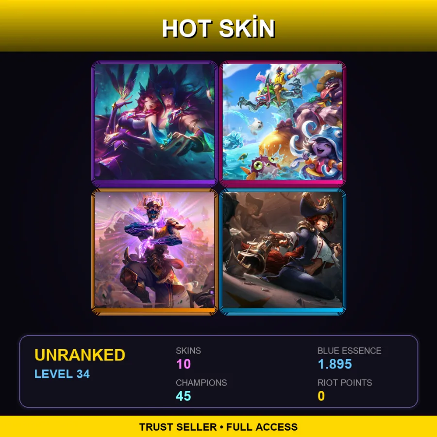 VN | Lv34 | Unranked | 10 Skin | 45 Champ — Grey Warwick