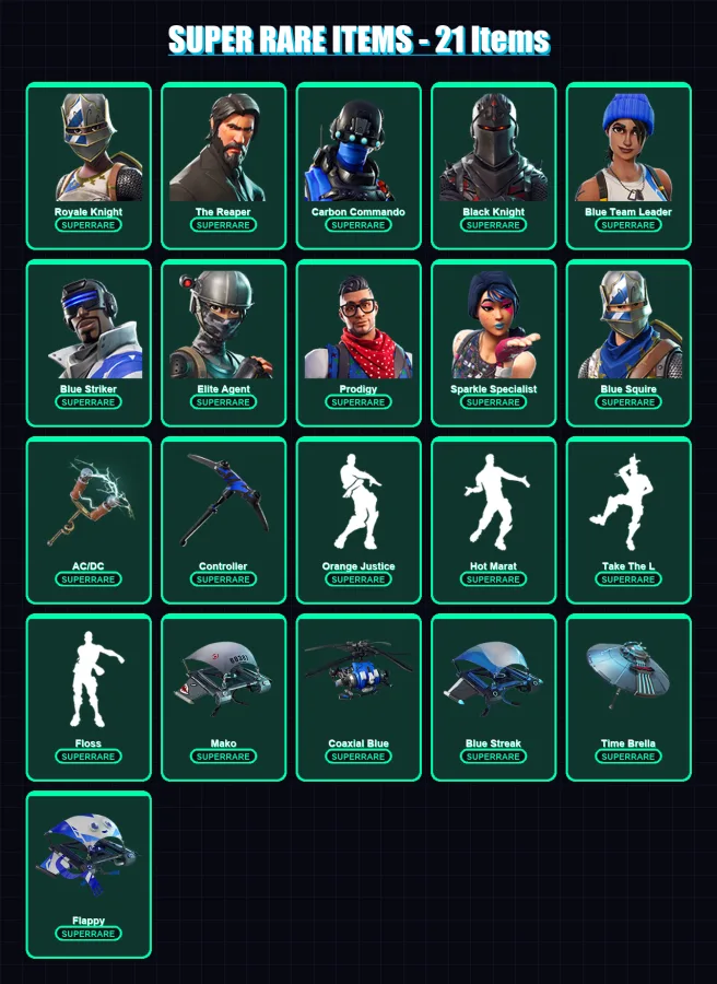 [PS4/PS5/XBOX/PC] | Royale Knight | The Reaper | Carbon Commando | 83 skin | Lv1355