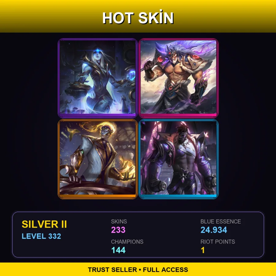 EUNE | Lv332 | Silver II | 233 Skin | 144 Champ